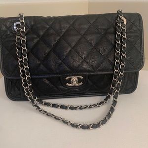 Chanel caviar black flap bag